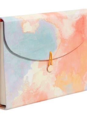 U Brands 13 Pocket Expandable File Artistic Touch Sky Blue, Assorted Colors